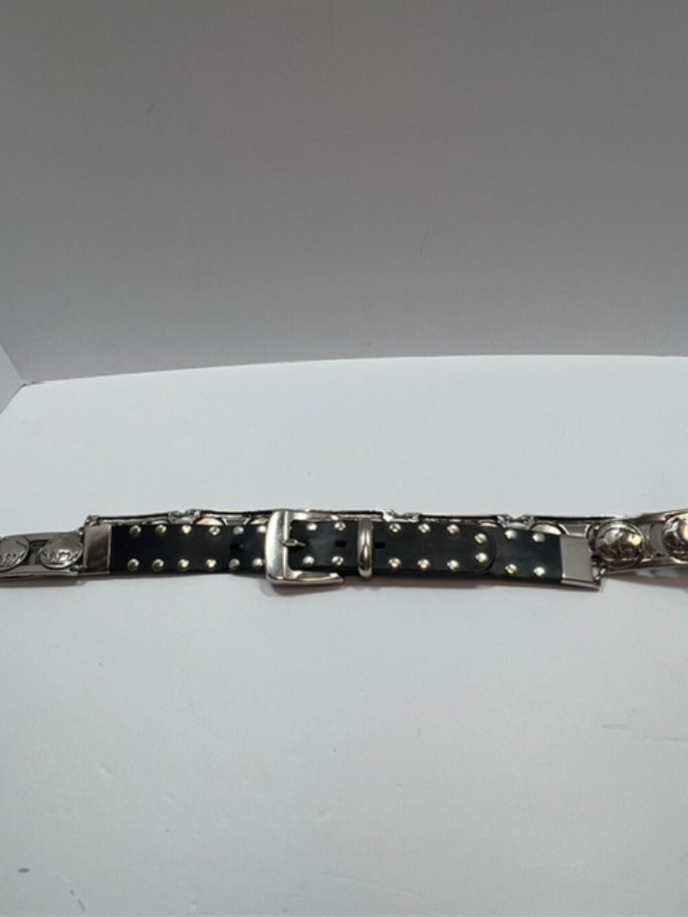 Ladies Biker Chic Leather and Metal Belt with Buffalo Nickel Coin Design 3X-4X
